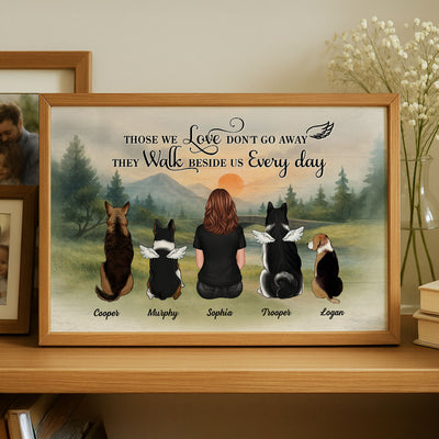 Retro Vintage Mountain Landscape Pet Dog Cat Memorial Personalized Poster
