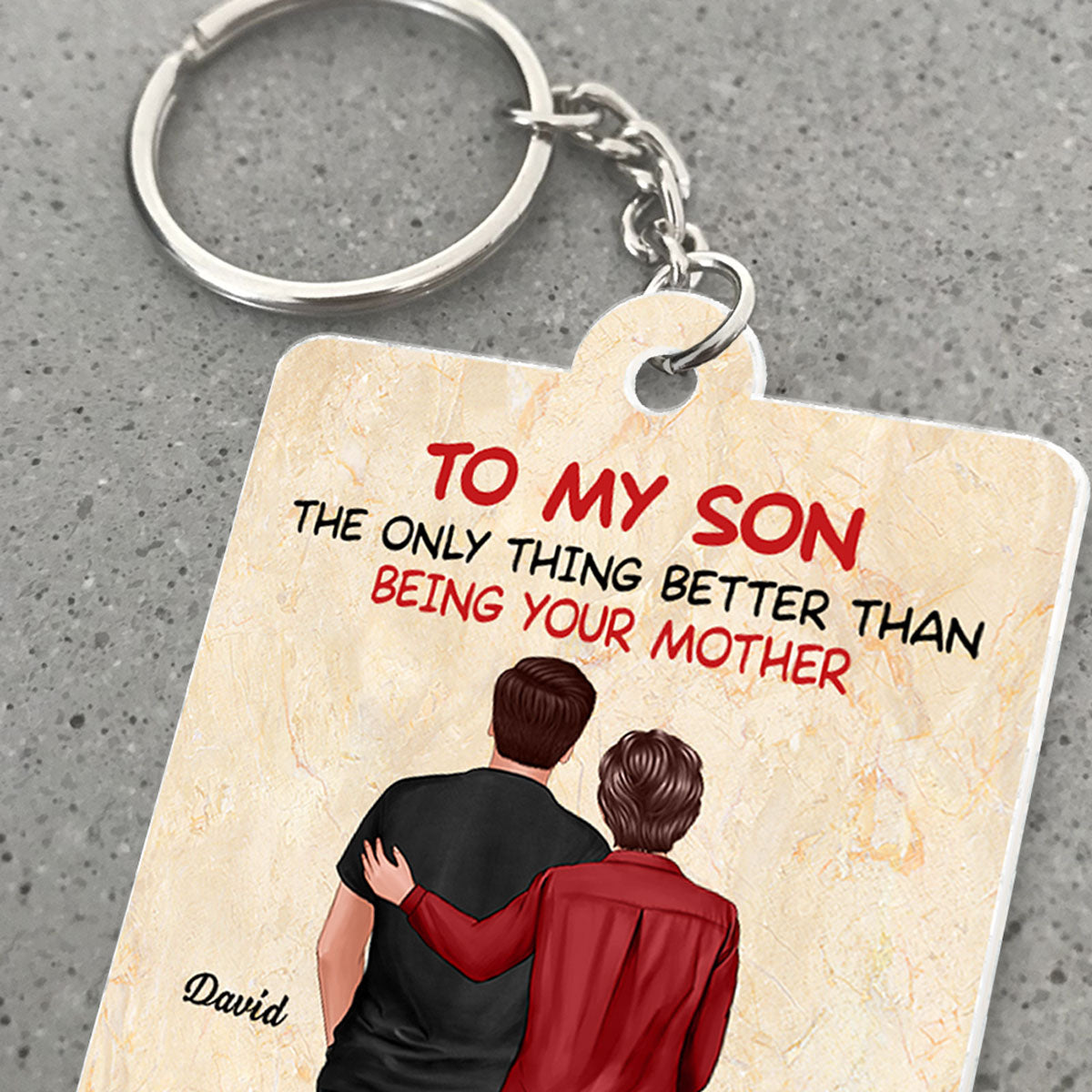 From Mom To Son Happy Father's Day Personalized Acrylic Keychain, Heartfelt Father's Day Gift For Son