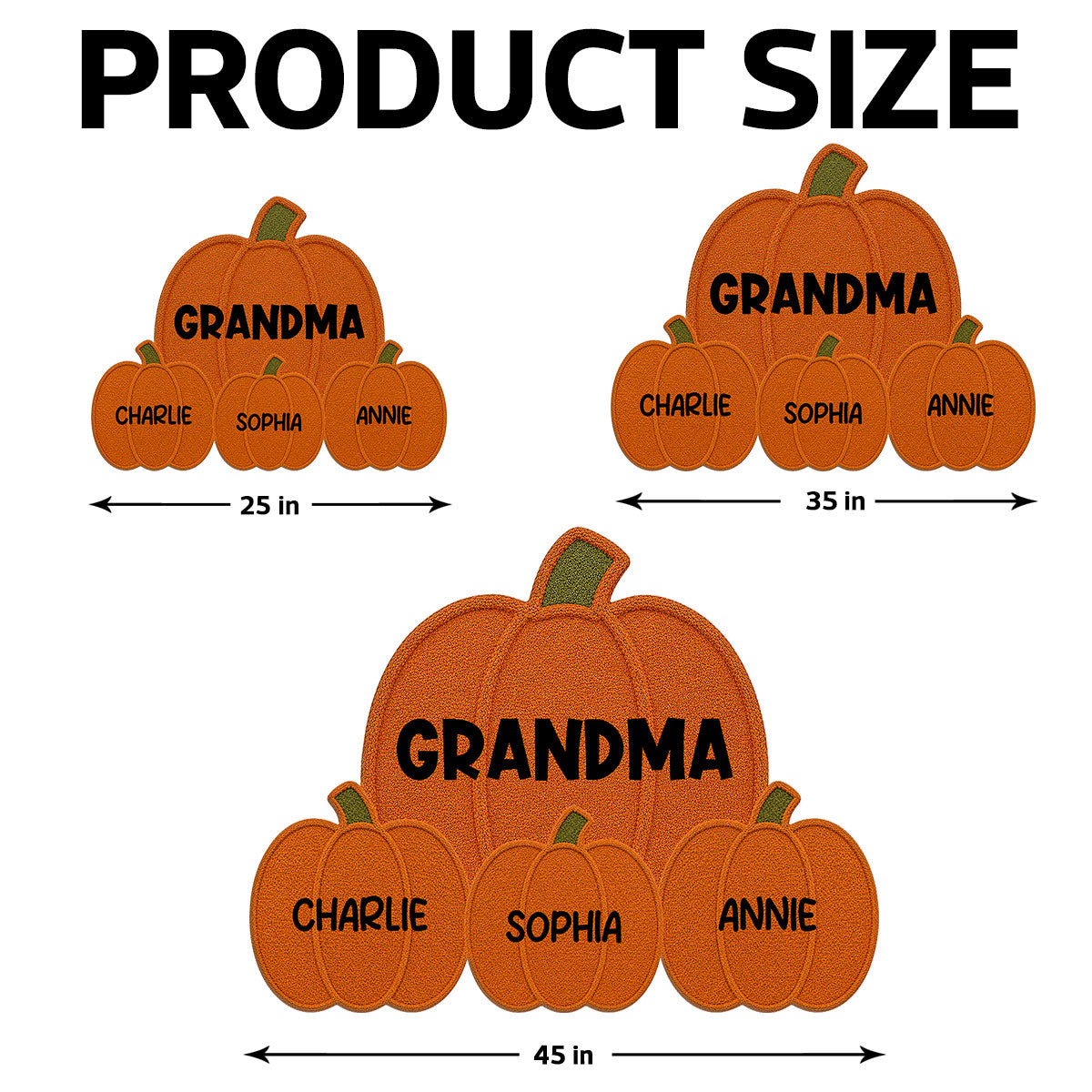 Fall Season Grandma Grandpa's Little Pumpkins - Personalized Doormat - Gift For Grandma
