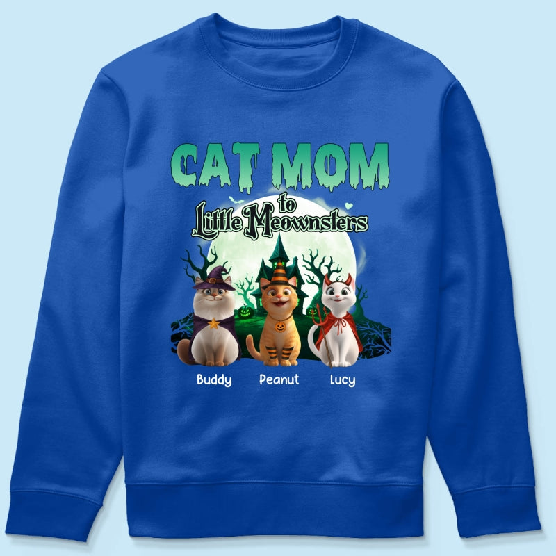 Cat Mom to Little Meownsters Personalized Shirt, Halloween Shirt for Cat Moms