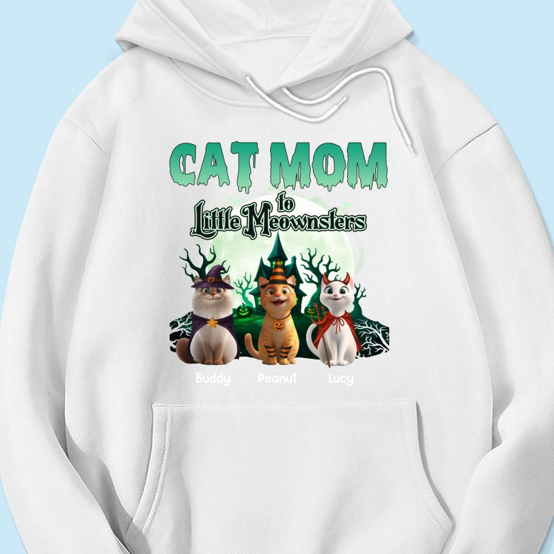 Cat Mom to Little Meownsters Personalized Shirt, Halloween Shirt for Cat Moms