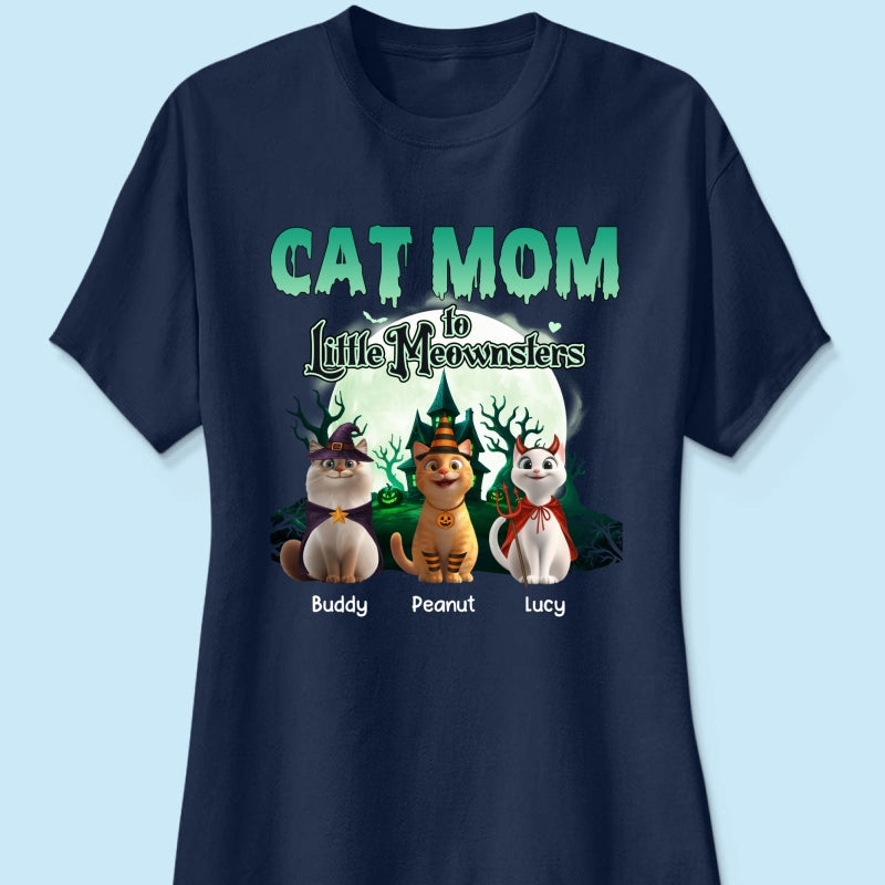 Cat Mom to Little Meownsters Personalized Shirt, Halloween Shirt for Cat Moms