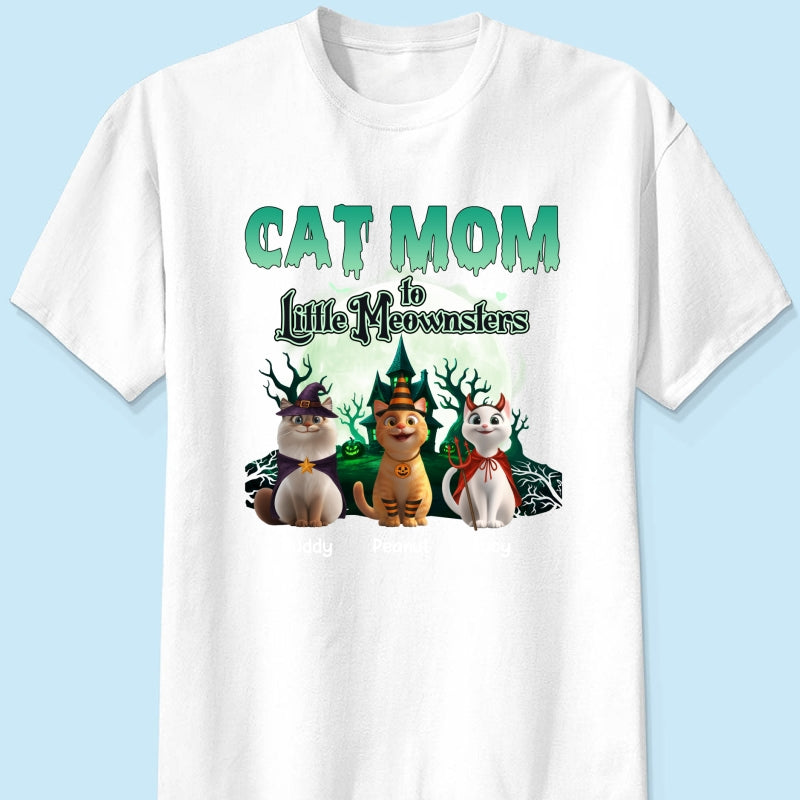 Cat Mom to Little Meownsters Personalized Shirt, Halloween Shirt for Cat Moms