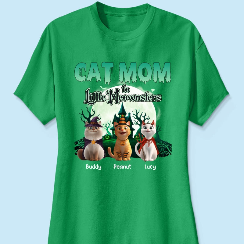 Cat Mom to Little Meownsters Personalized Shirt, Halloween Shirt for Cat Moms