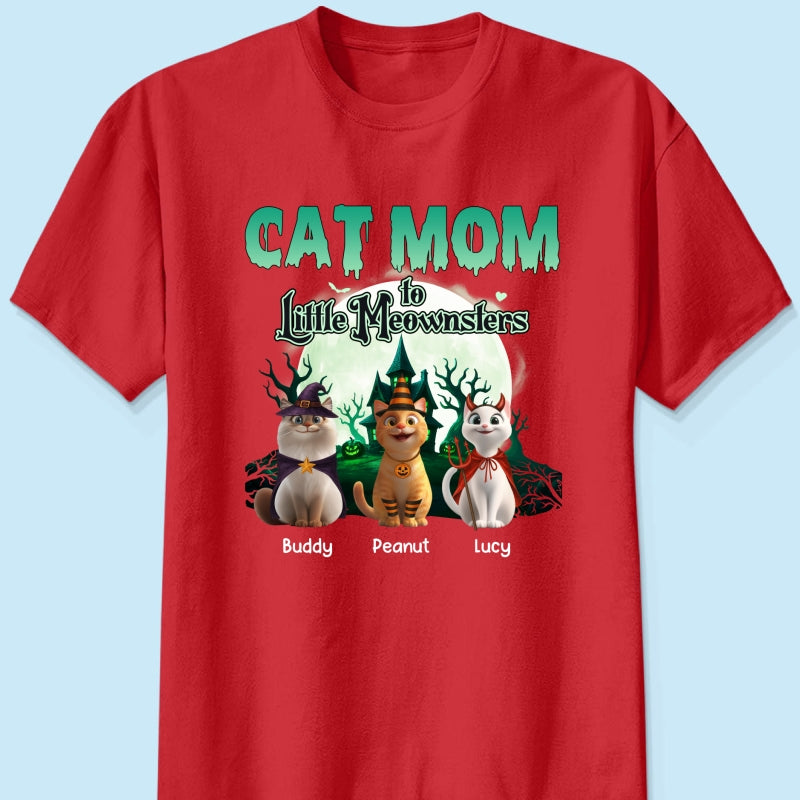 Cat Mom to Little Meownsters Personalized Shirt, Halloween Shirt for Cat Moms