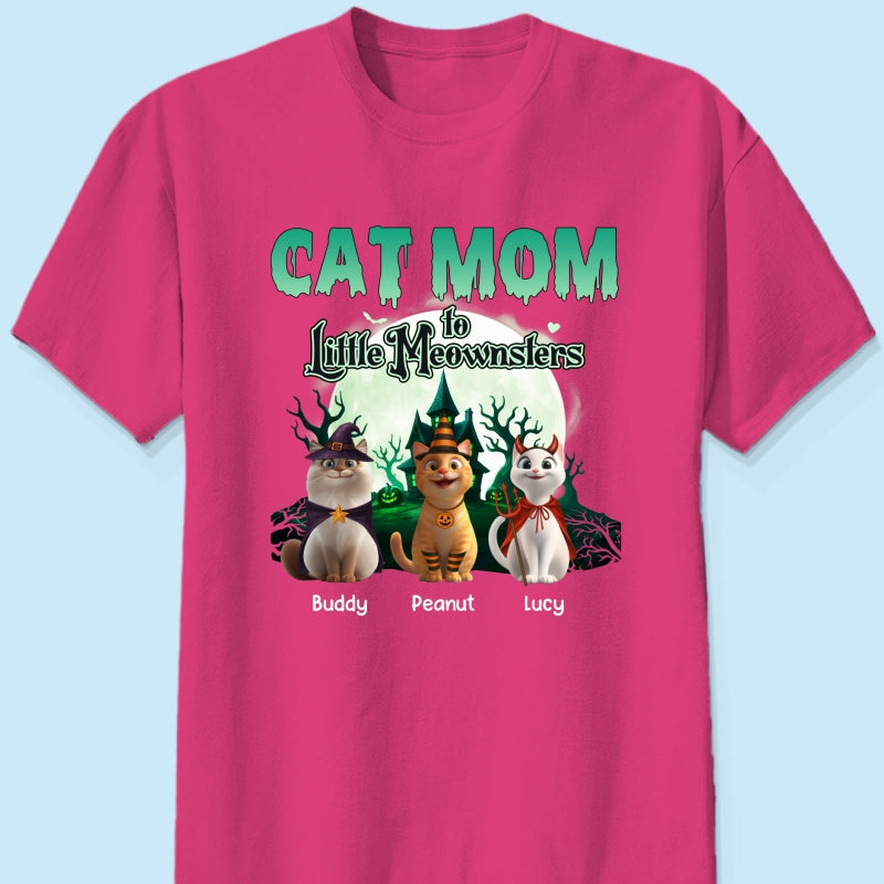 Cat Mom to Little Meownsters Personalized Shirt, Halloween Shirt for Cat Moms