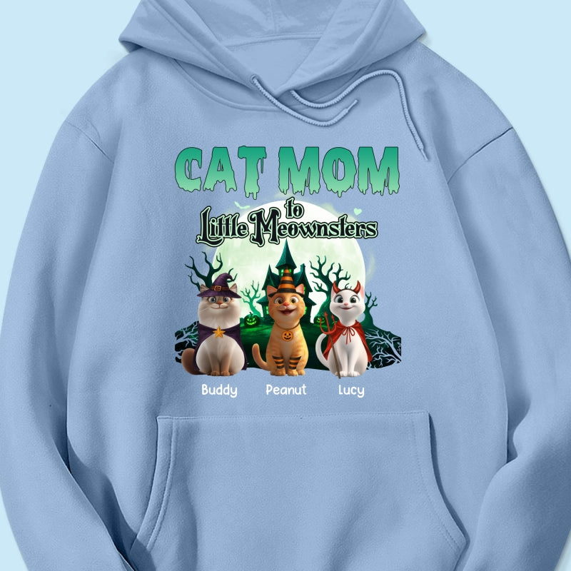 Cat Mom to Little Meownsters Personalized Shirt, Halloween Shirt for Cat Moms