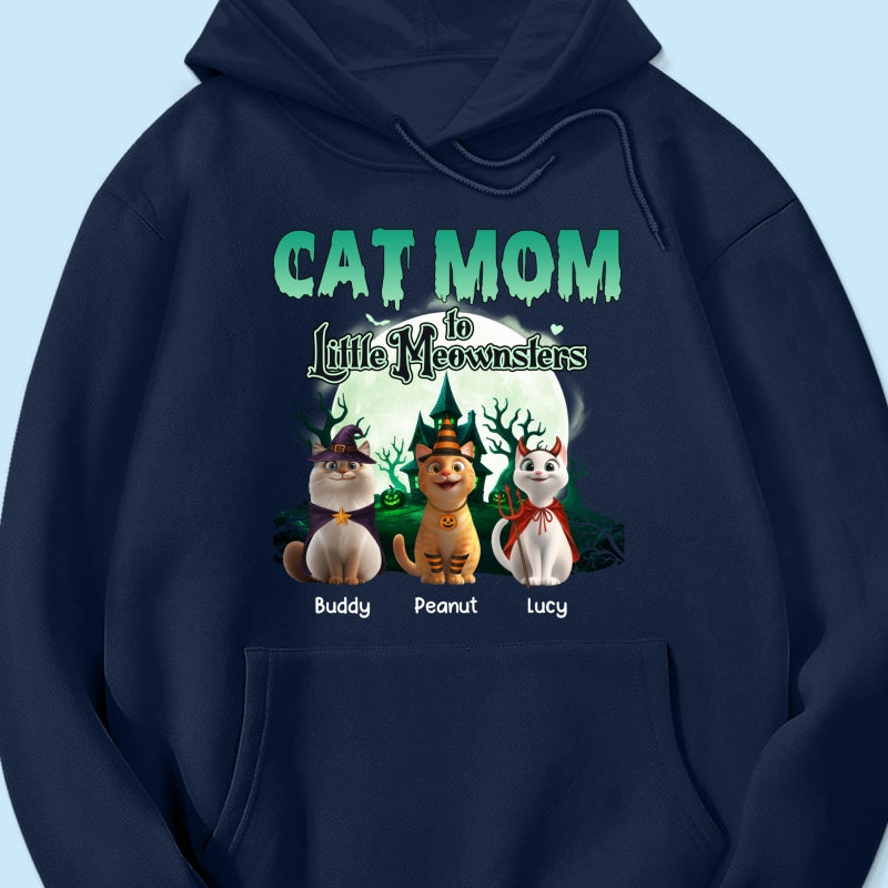Cat Mom to Little Meownsters Personalized Shirt, Halloween Shirt for Cat Moms