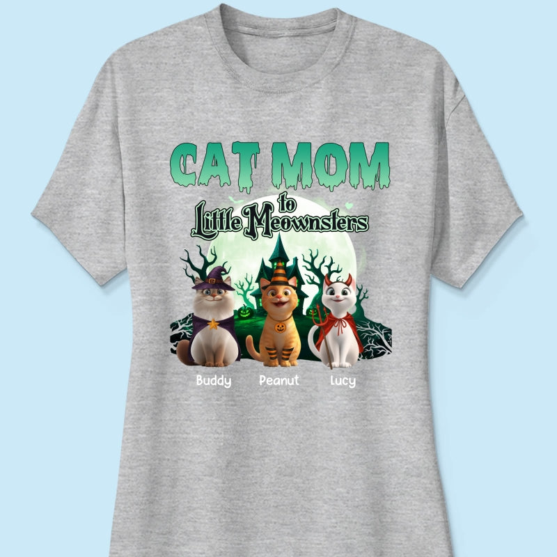 Cat Mom to Little Meownsters Personalized Shirt, Halloween Shirt for Cat Moms