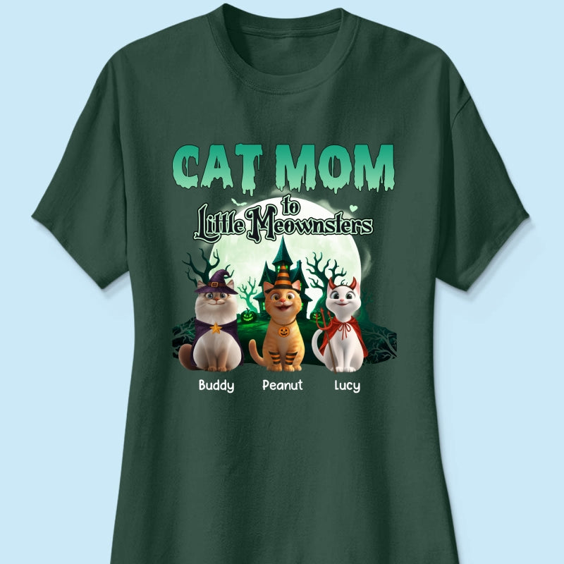 Cat Mom to Little Meownsters Personalized Shirt, Halloween Shirt for Cat Moms