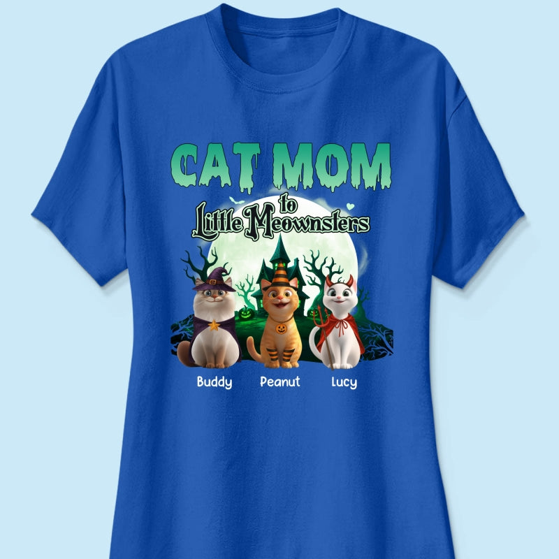 Cat Mom to Little Meownsters Personalized Shirt, Halloween Shirt for Cat Moms