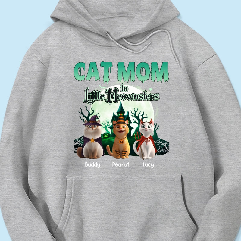 Cat Mom to Little Meownsters Personalized Shirt, Halloween Shirt for Cat Moms