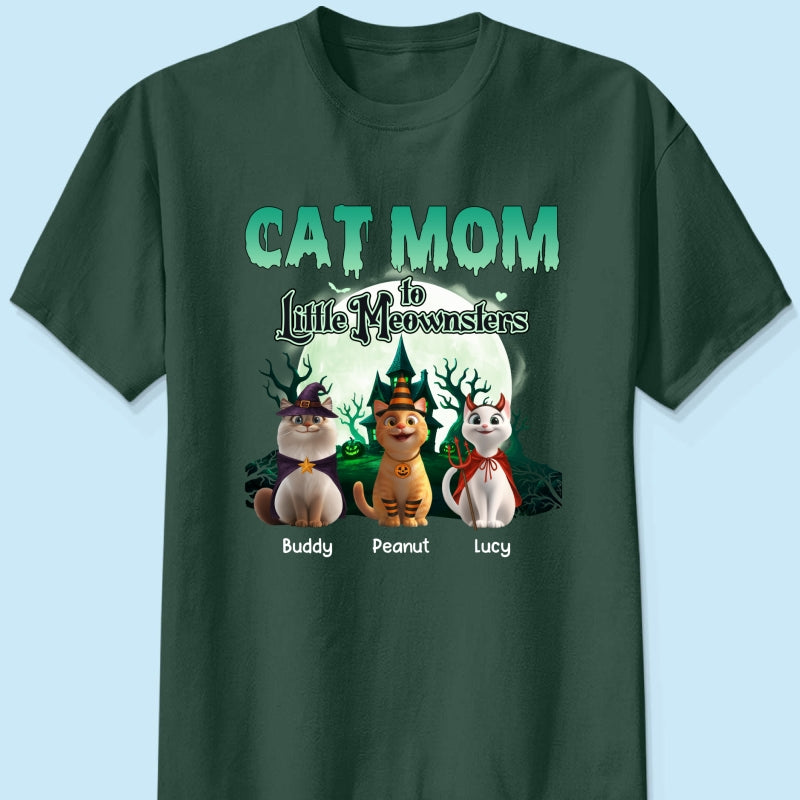 Cat Mom to Little Meownsters Personalized Shirt, Halloween Shirt for Cat Moms