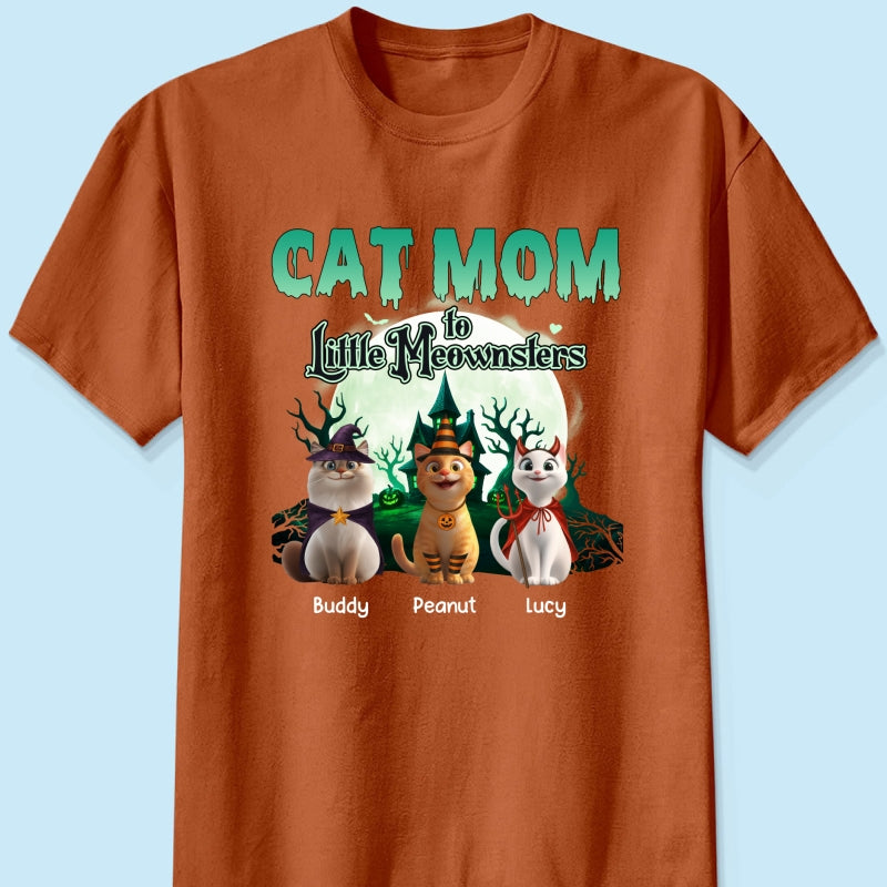 Cat Mom to Little Meownsters Personalized Shirt, Halloween Shirt for Cat Moms