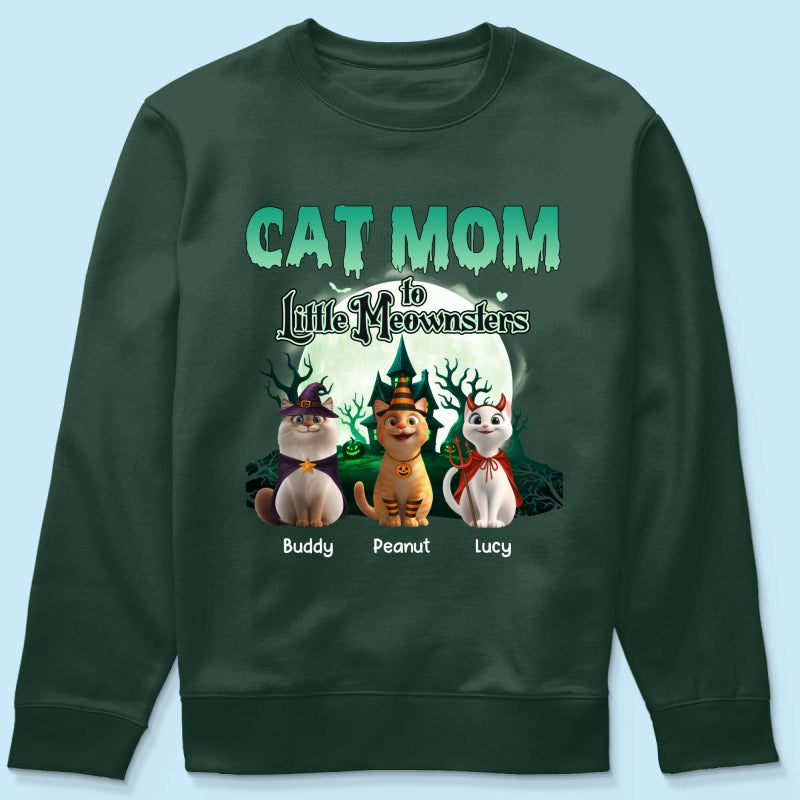 Cat Mom to Little Meownsters Personalized Shirt, Halloween Shirt for Cat Moms