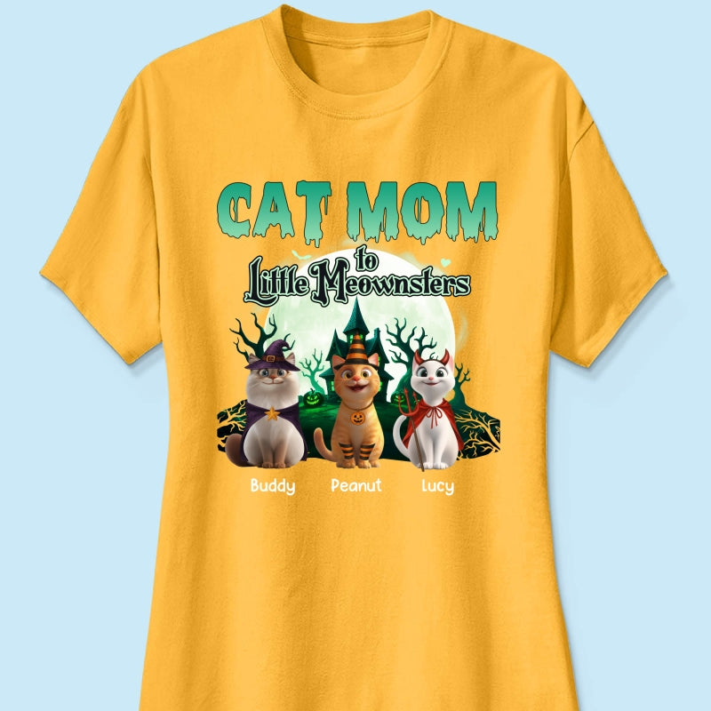 Cat Mom to Little Meownsters Personalized Shirt, Halloween Shirt for Cat Moms