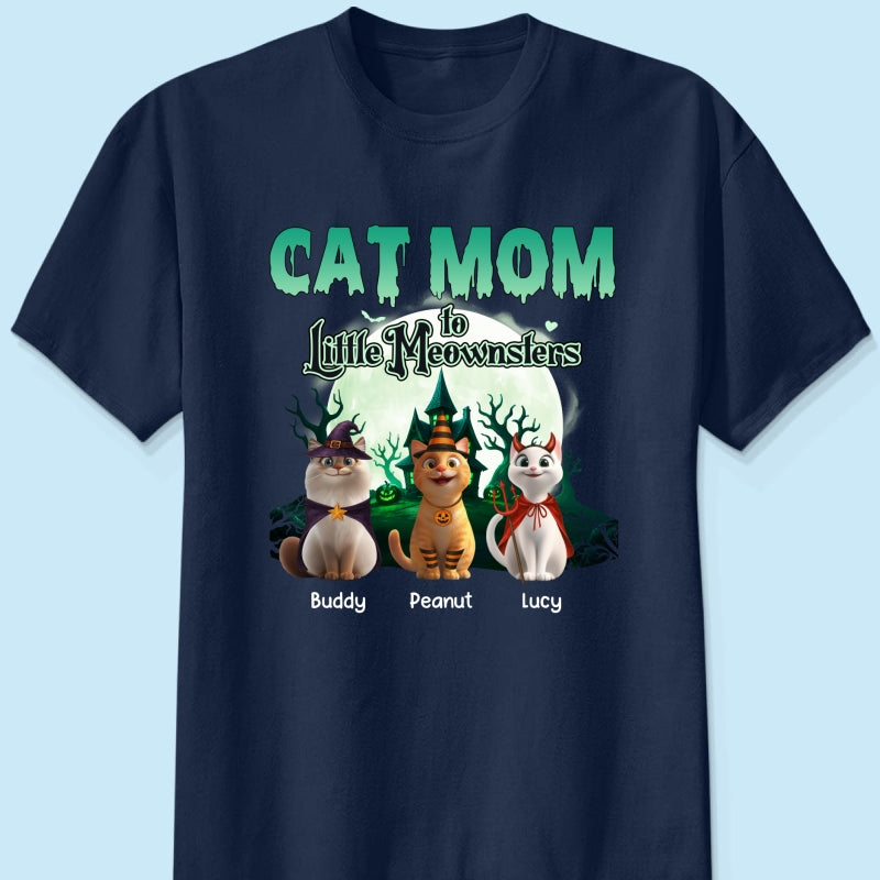Cat Mom to Little Meownsters Personalized Shirt, Halloween Shirt for Cat Moms