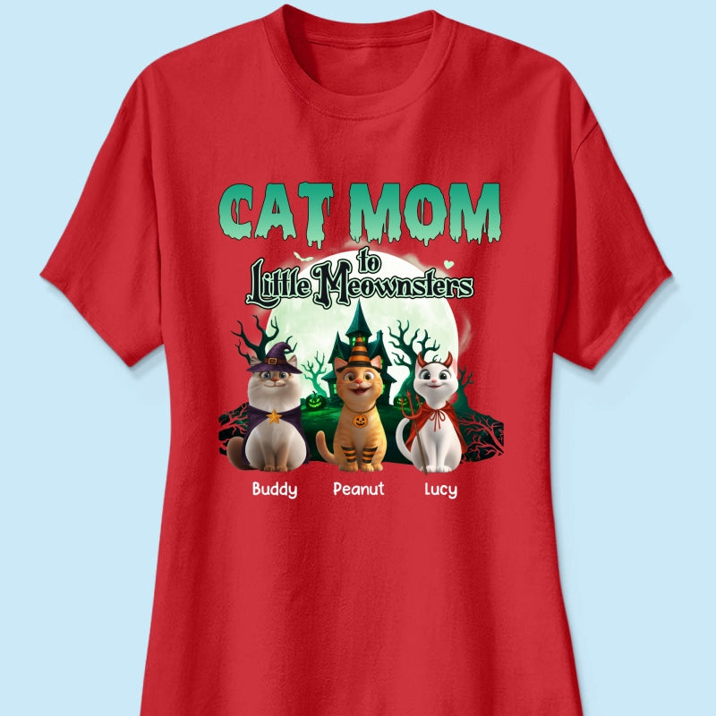 Cat Mom to Little Meownsters Personalized Shirt, Halloween Shirt for Cat Moms