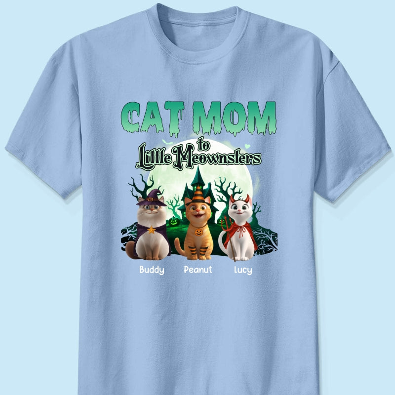 Cat Mom to Little Meownsters Personalized Shirt, Halloween Shirt for Cat Moms