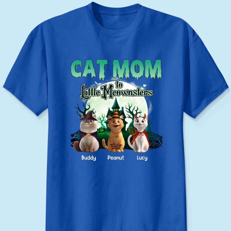 Cat Mom to Little Meownsters Personalized Shirt, Halloween Shirt for Cat Moms