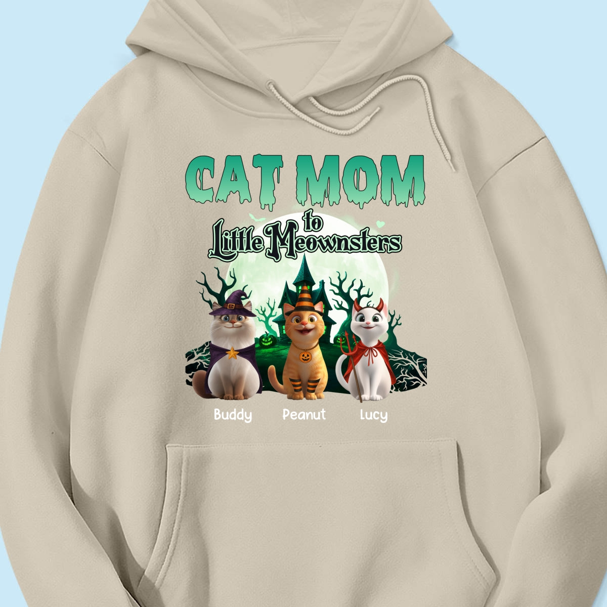 Cat Mom to Little Meownsters Personalized Shirt, Halloween Shirt for Cat Moms