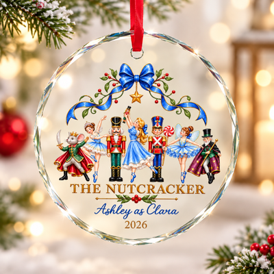 The Nutcracker Custom Name And Character - Personalized Glass Ornament - Christmas Gift For Ballet Dancers, Girls, Kids