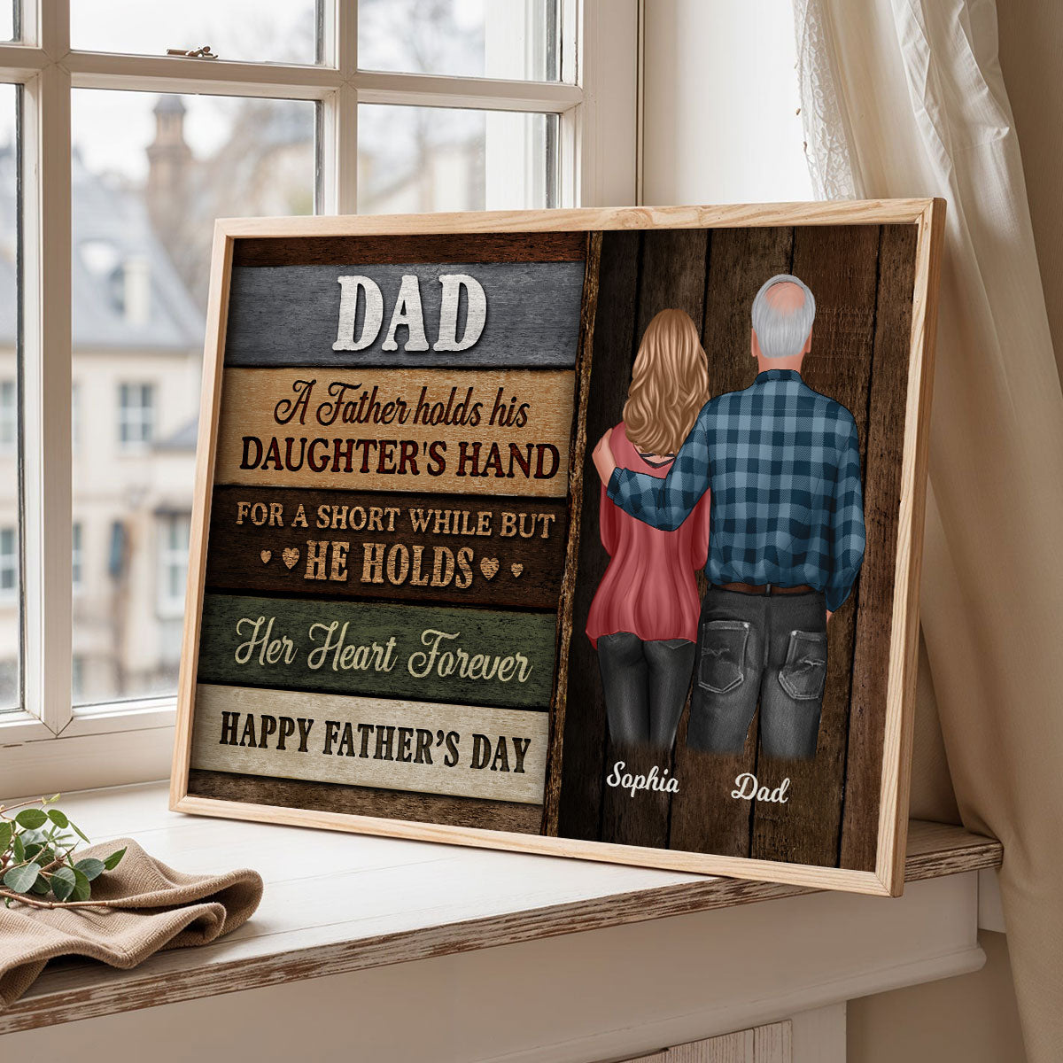 Colored Wood Pallets Texture To Dad From Daughter Son Personalized Poster| Heartfelt Father's Day Gift For Dad