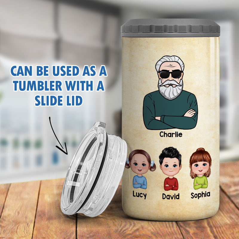 Being A Dad Is An Honor Grandpa Tumbler Personalized 4 In 1 Can Cooler Christmas Gift For Dad And Grandpa