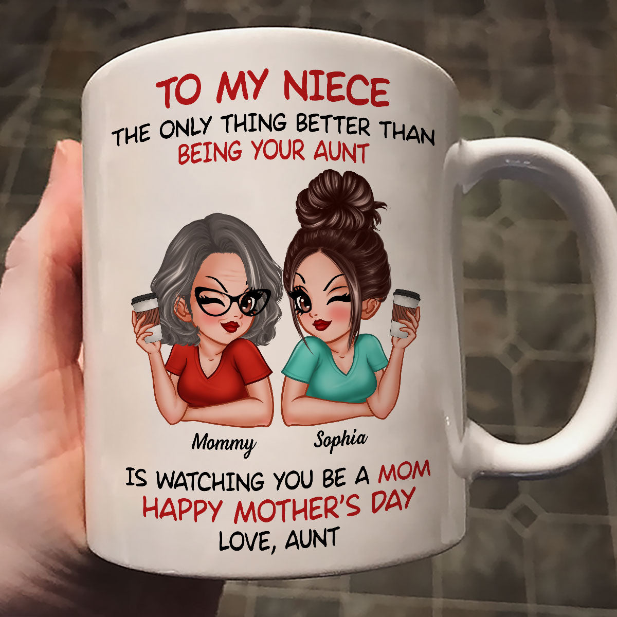 To My Niece From Aunt Happy Mother‘s Day Personalized Mug