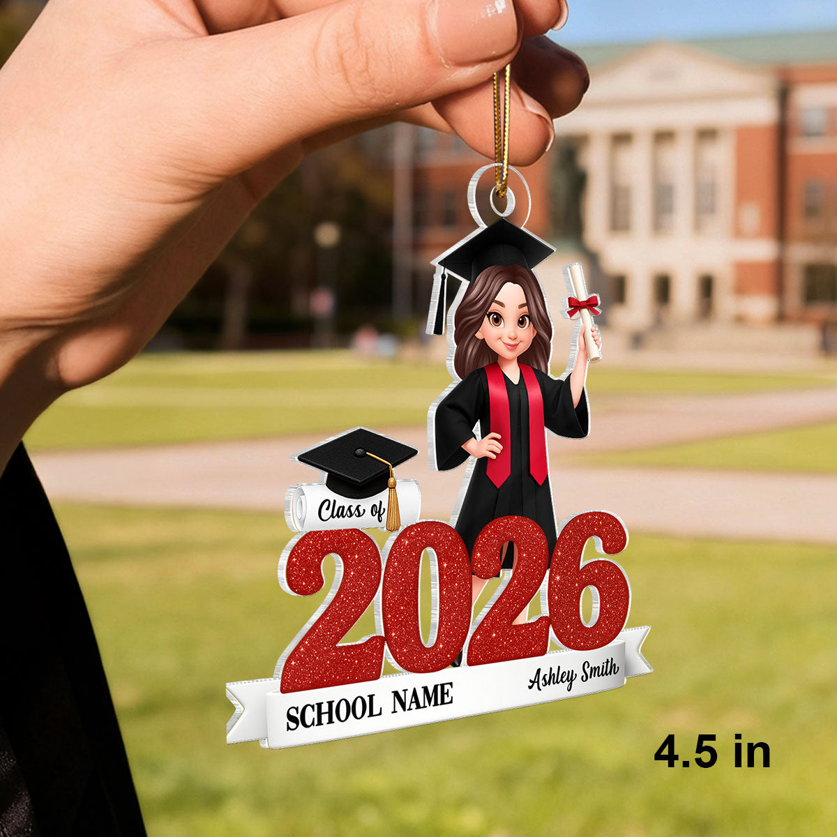 Class Of 2025 2026 3D Effect Senior - Personalized Acrylic Ornament - Christmas Gift For Senior