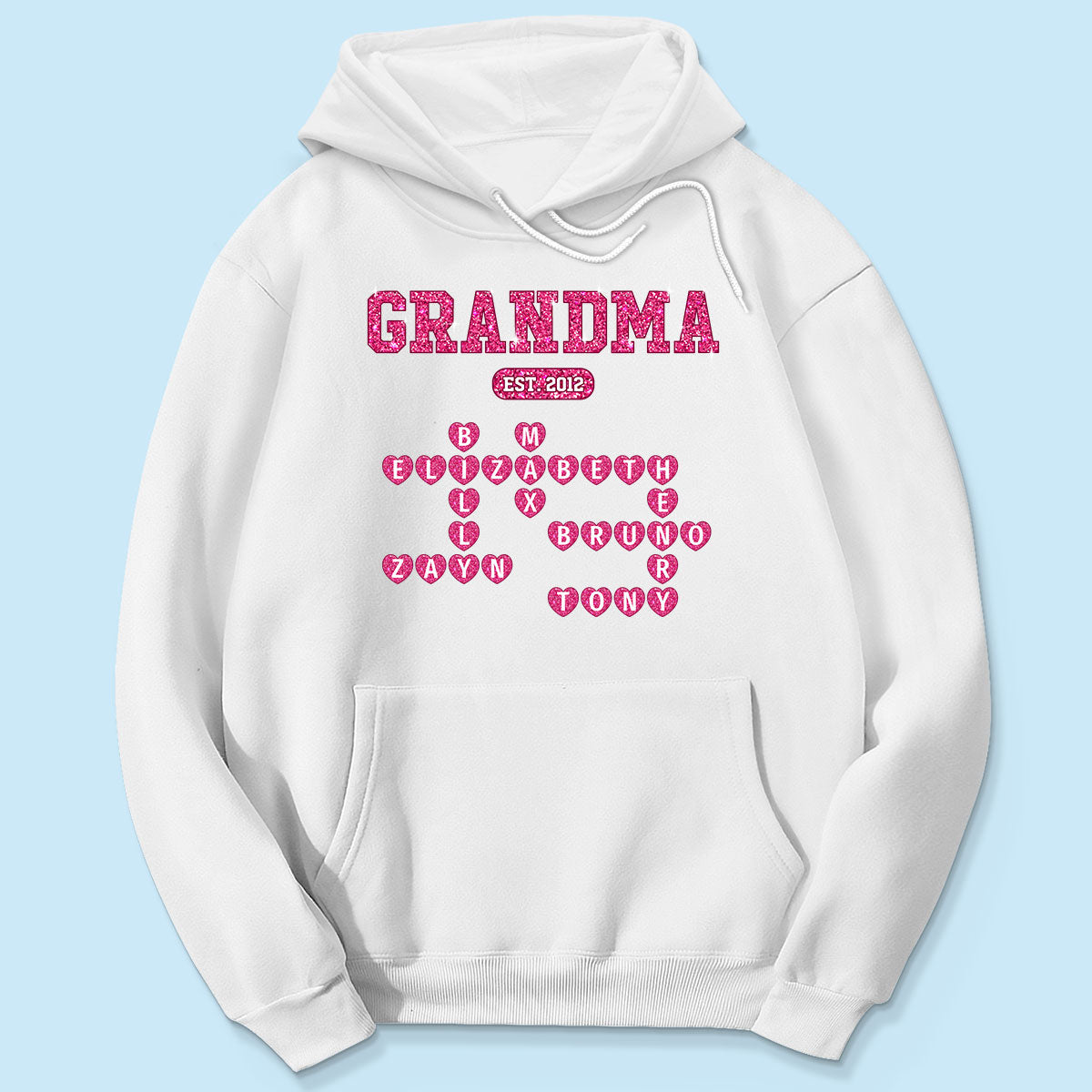 Grandma Est. Crossword Art Puzzle Unique Gift For Grandma Personalized Shirt