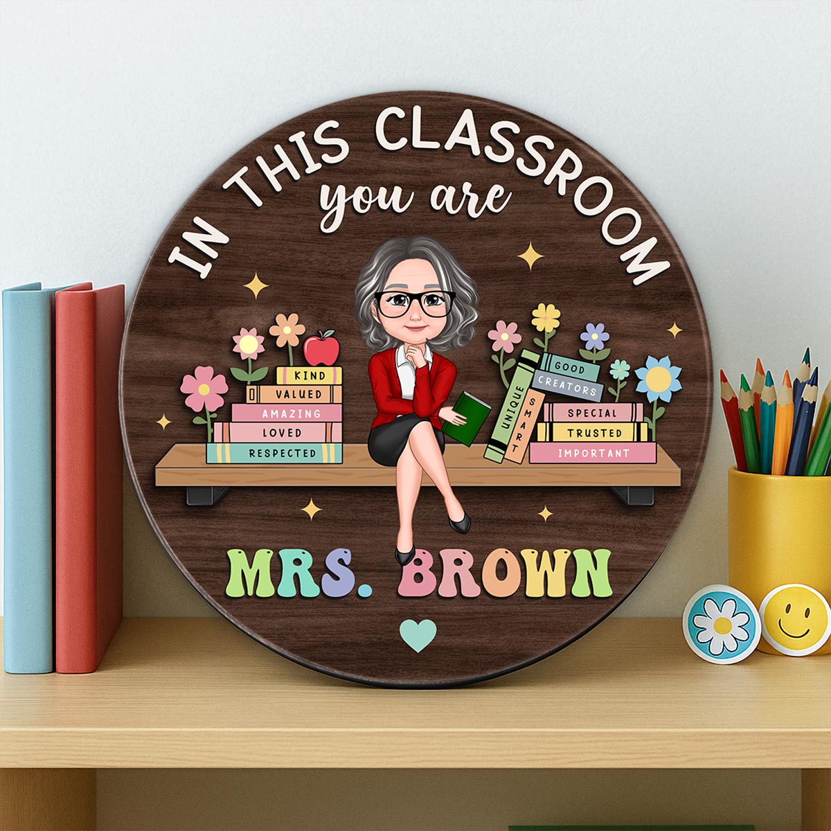 Custom Teacher 3D Personalized Door Hanger, In this Classroom You Are, Cute Teacher Door Sign, Back to School Gift