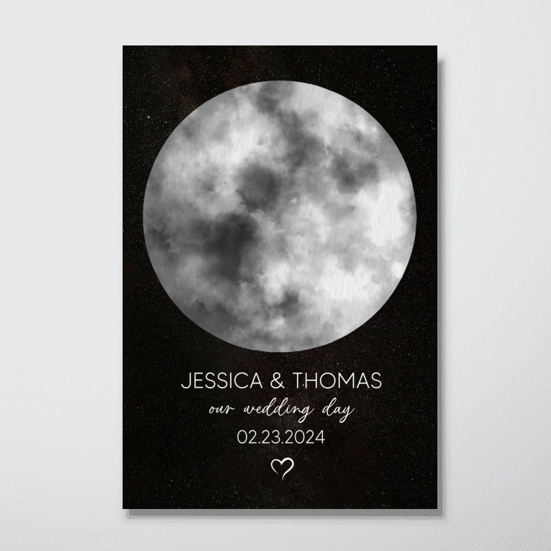 Couple Special Custom Moon Phases Anniversary Date Personalized Poster, Anniversary Gift, Wedding Gift For Couple