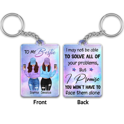 Front View Besties To My Bestie Personalized Acrylic Keychain