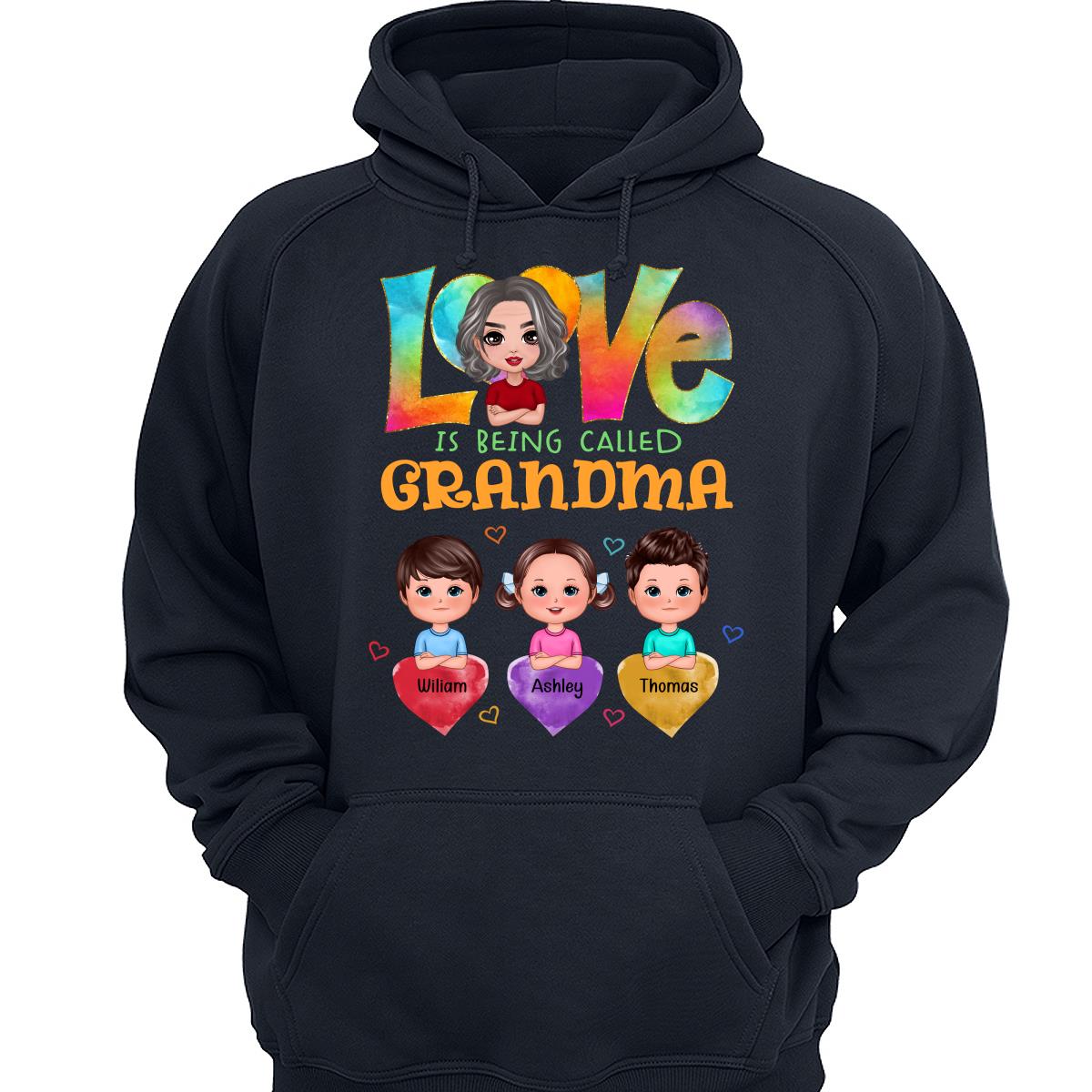 Doll Grandma With Grandkids Colorful Pattern Love Is Being Call Grandma Personalized Shirt