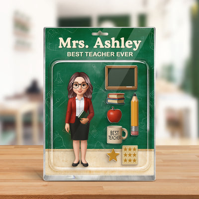Teacher Action Figure Personalized Acrylic Block, Back To School Gift, Teacher Appreciation Gift