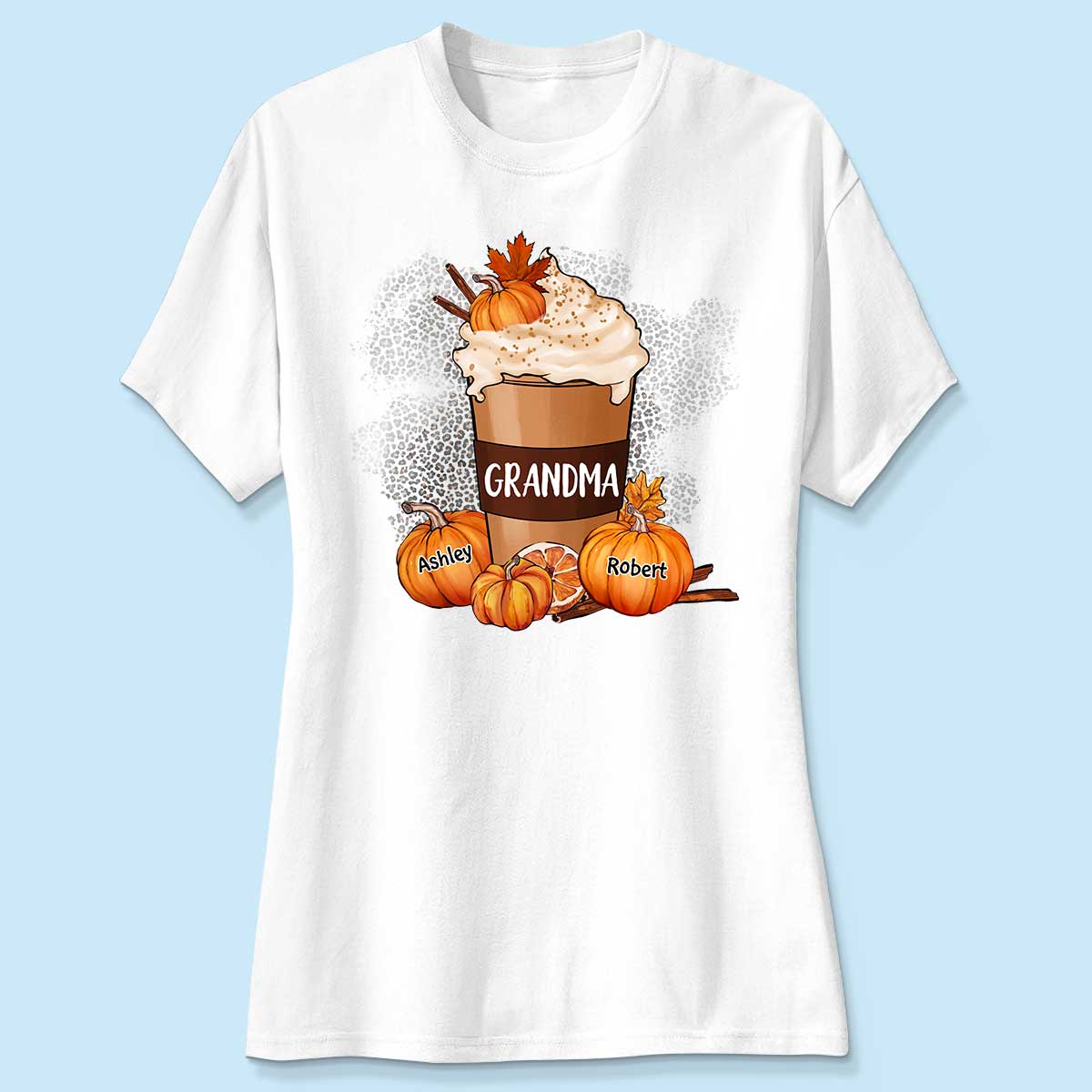 Grandma Mom Pumpkin Spice Latte Personalized Shirt