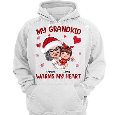 Christmas Doll Grandma Hugging Kid My Grandkids Warm My Heart Personalized Shirt