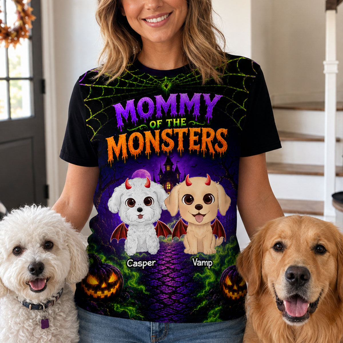 Trending Spooky Dog Mom - Personalized Shirt - Halloween Gift For Dog Moms, Wife