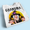Halloween Moon Grandma Mom Witch With GrandKids Personalized Shirt