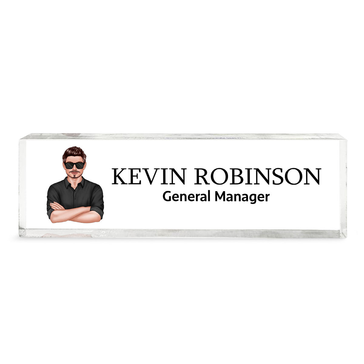 Man Woman Office Personalized Acrylic Desk Name Plate, Office Desk Decor, Gift For Colleagues, Coworkers