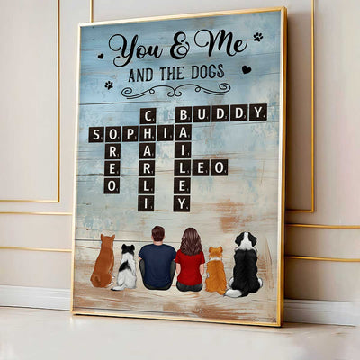 Home Filled With Love & Dog Hair Back View Couple & Dogs Personalized Poster