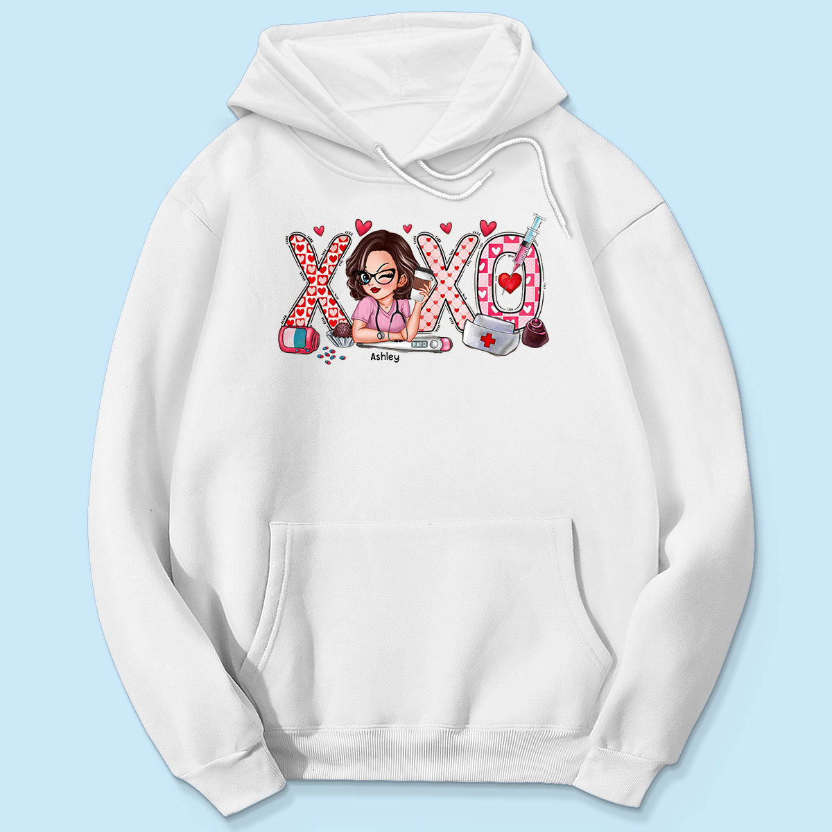 XOXO Nurse Valentines Day Shirt, Sweatshirt, Personalized Gift for Nurses