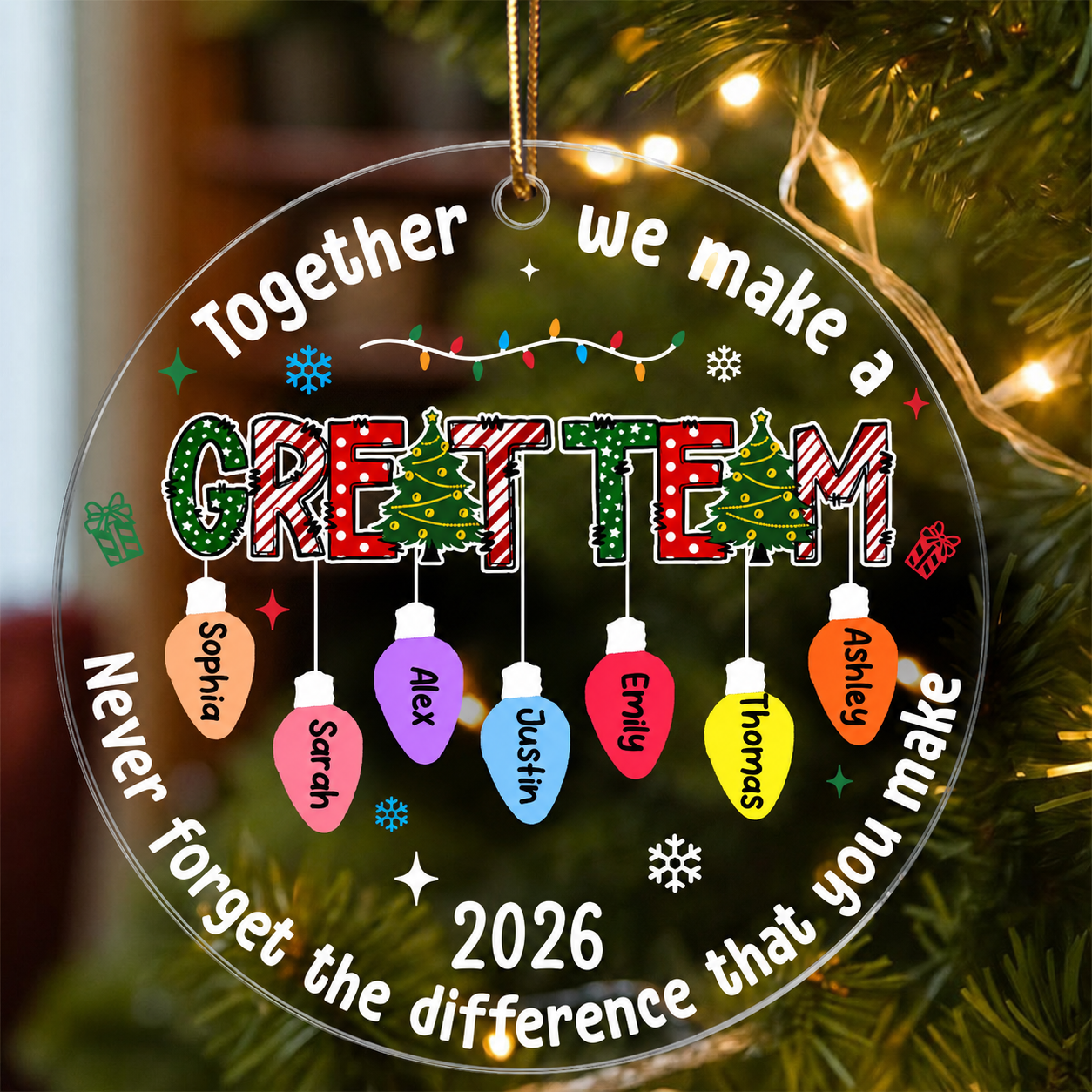 Together We Made A Great Team - Personalized Acrylic Ornament - Gift For Coworkers