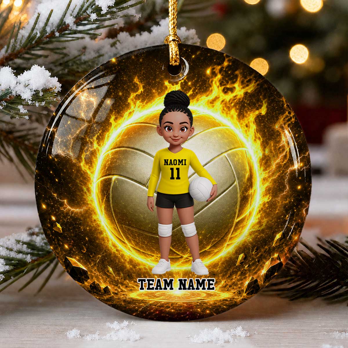 Trending Volleyball Boy & Girl - Personalized Ceramic Ornament - Christmas Gift For Kids, Grandkids