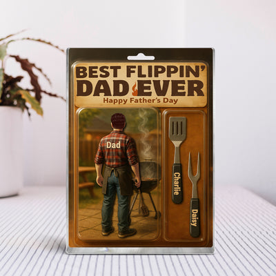 Best Flippin' Dad Ever With Kids' Names Custom Figure Personalized Acrylic Block Plaque, Unique Father's Day Gift For Him, For Dad, For Grandpa