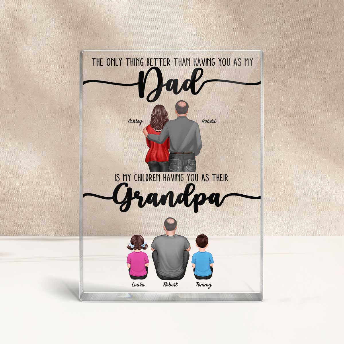 The Only Thing Better Than Dad Grandpa Back View Personalized Acrylic Block, Father's Day gift from Daughter