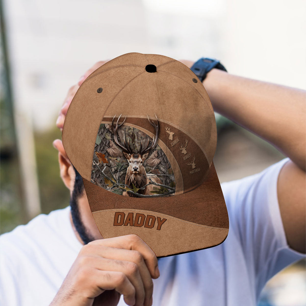 Best Buckin' Dad Papa Grandpa Hunting Personalized Classic Cap