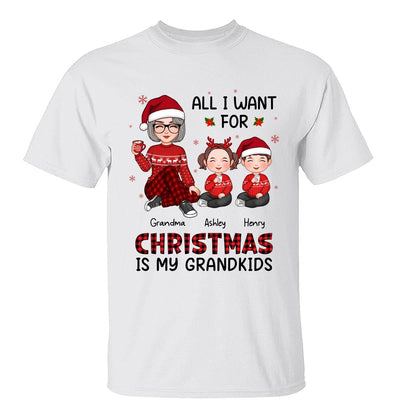 Christmas Cute Grandma All I Want For Christmas Is My Grandkids Personalized Shirt