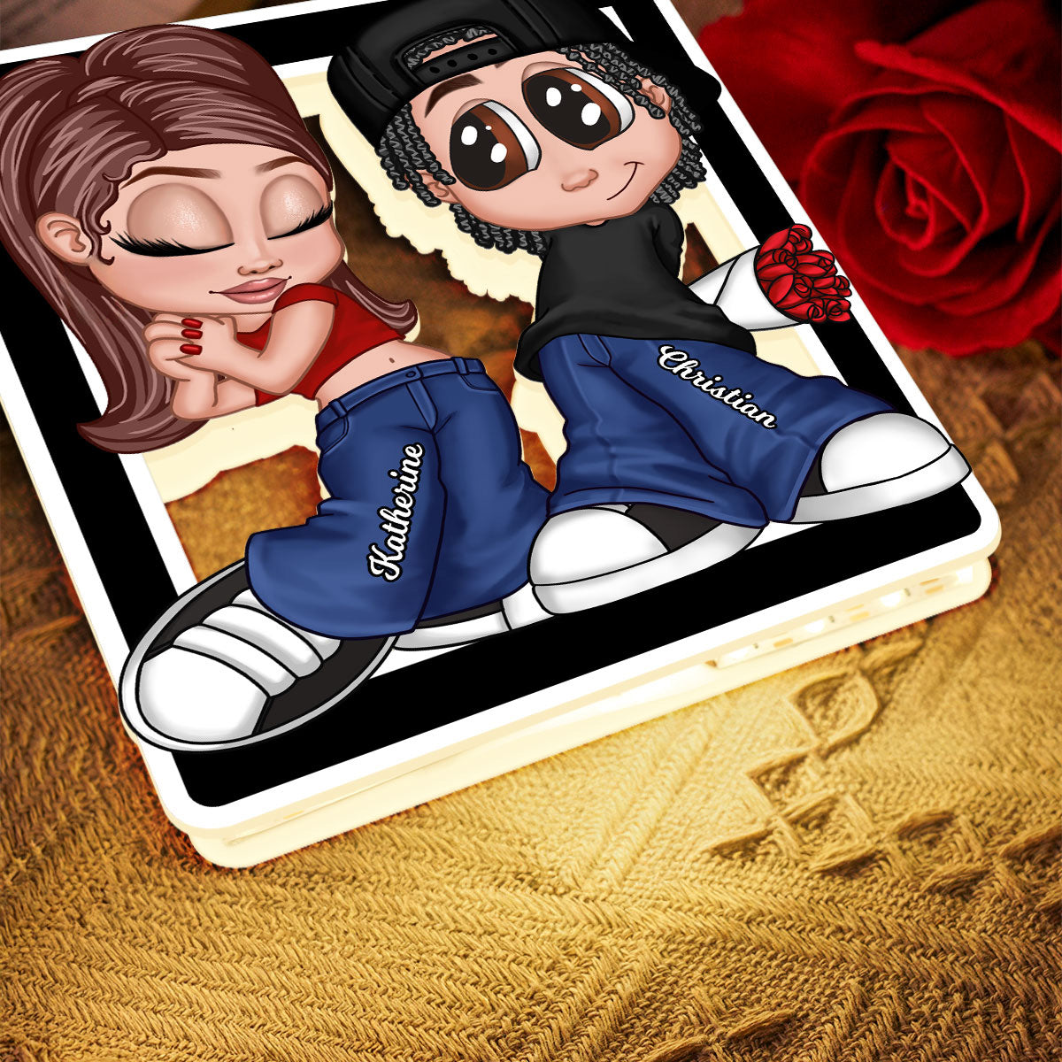 Y2K Style Couple Forever Love - Personalized Light Box - Gift For Couple